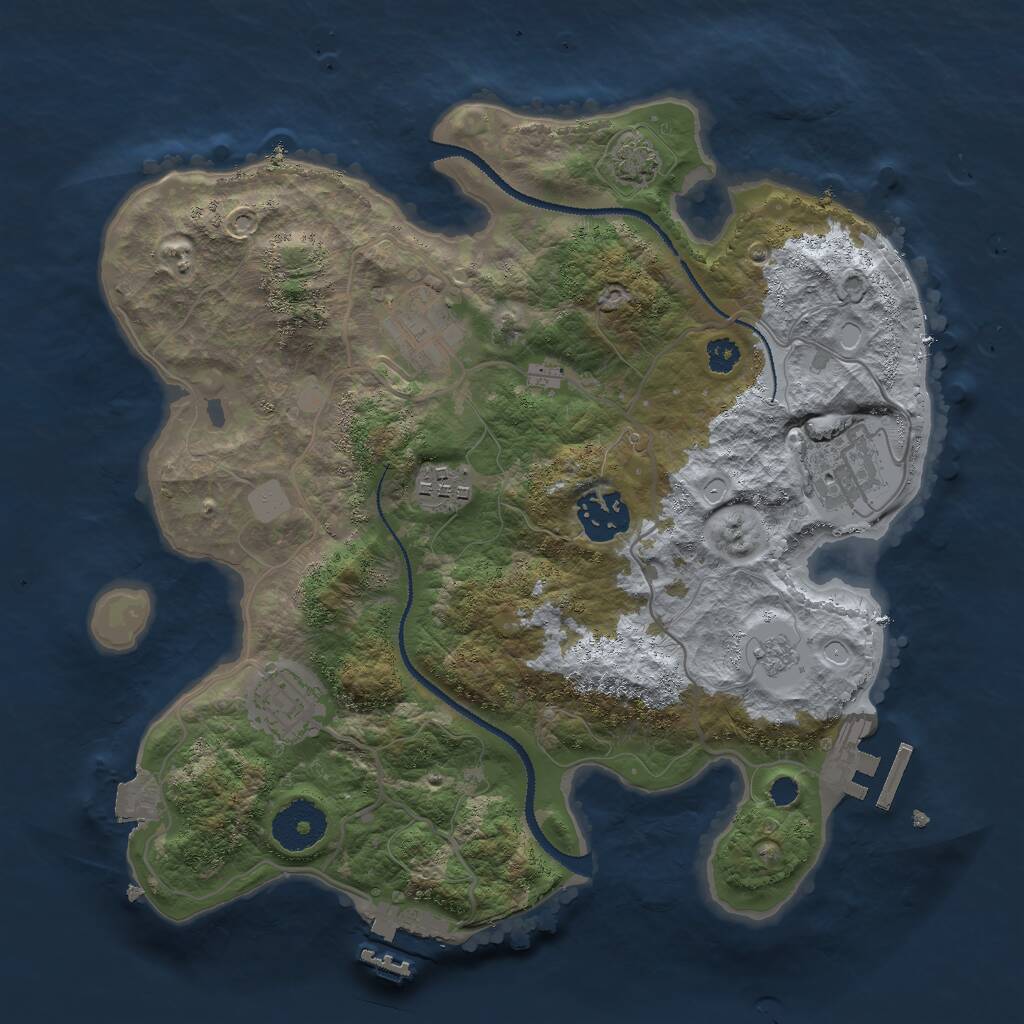 Rust Map: Procedural Map, Size: 3000, Seed: 1333735288, 10 Monuments