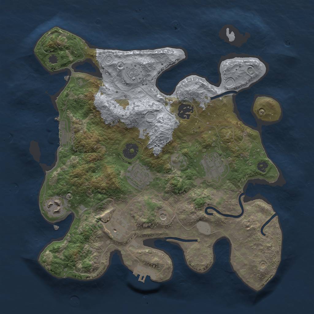 Rust Map: Procedural Map, Size: 3000, Seed: 1769234138, 12 Monuments