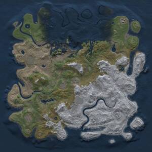 Thumbnail Rust Map: Procedural Map, Size: 4500, Seed: 910181152, 16 Monuments