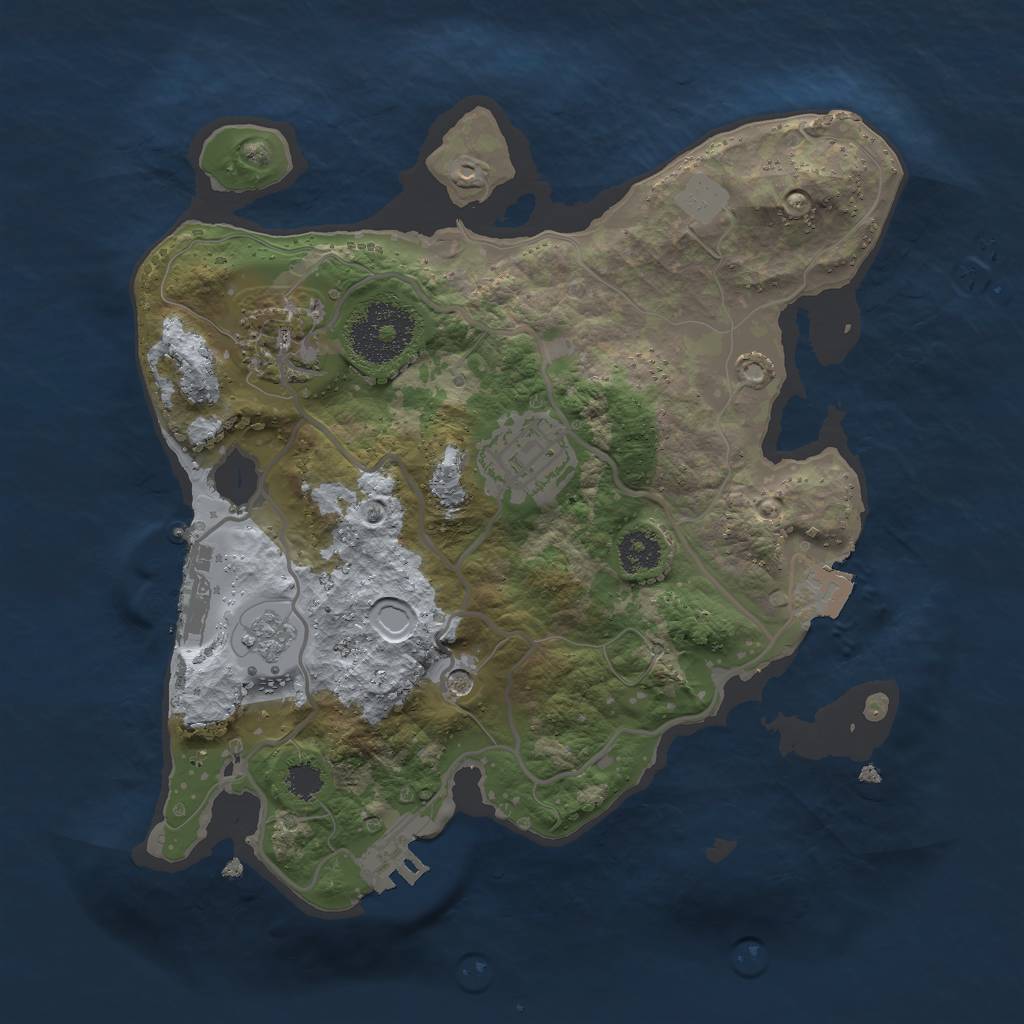 Rust Map: Procedural Map, Size: 2500, Seed: 1672678699, 9 Monuments