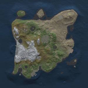 Thumbnail Rust Map: Procedural Map, Size: 2500, Seed: 1672678699, 9 Monuments