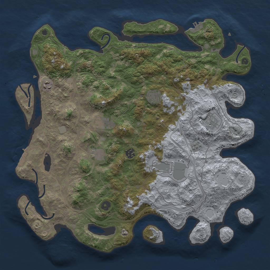 Rust Map: Procedural Map, Size: 4250, Seed: 10374, 15 Monuments