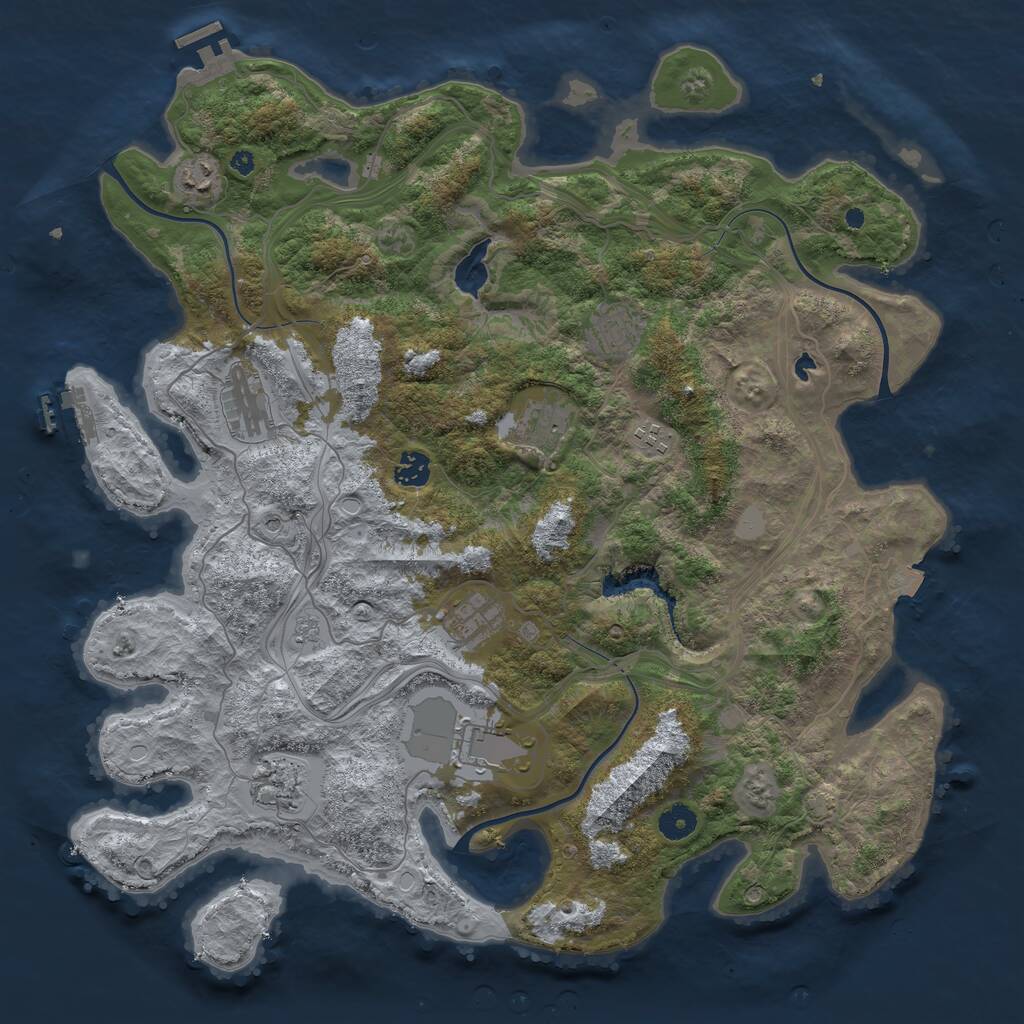 Rust Map: Procedural Map, Size: 4250, Seed: 1614250994, 15 Monuments
