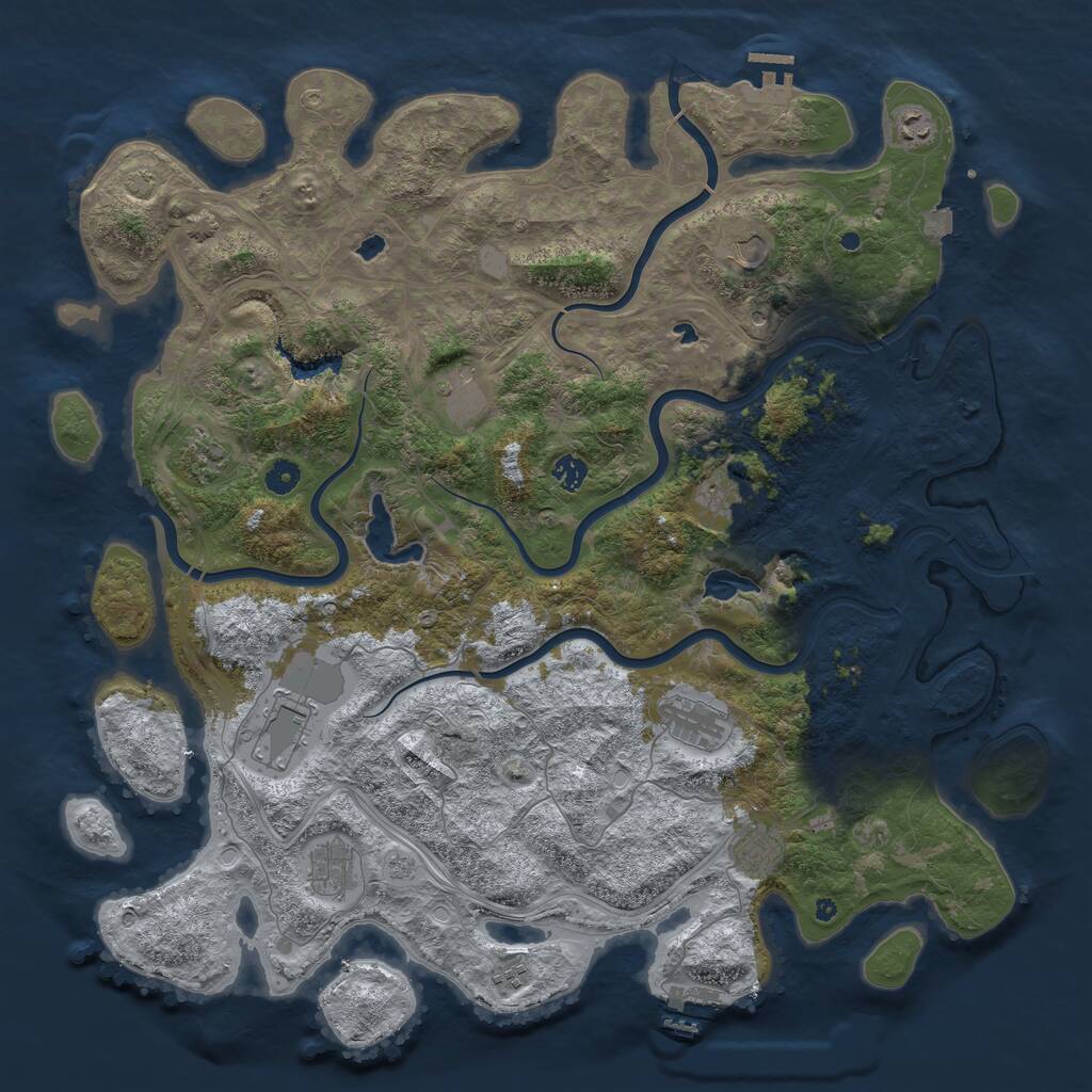 Rust Map: Procedural Map, Size: 4800, Seed: 291174696, 17 Monuments