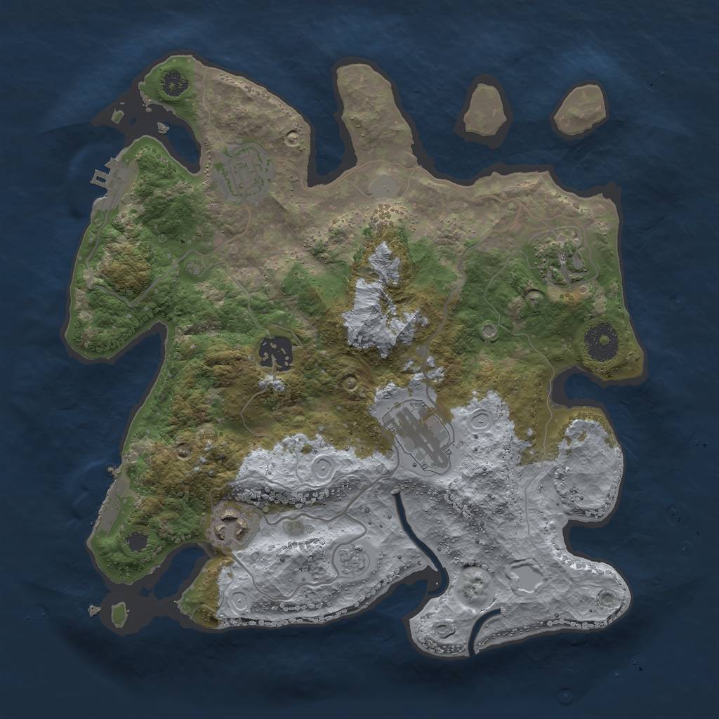 Rust Map: Procedural Map, Size: 3000, Seed: 53148, 11 Monuments