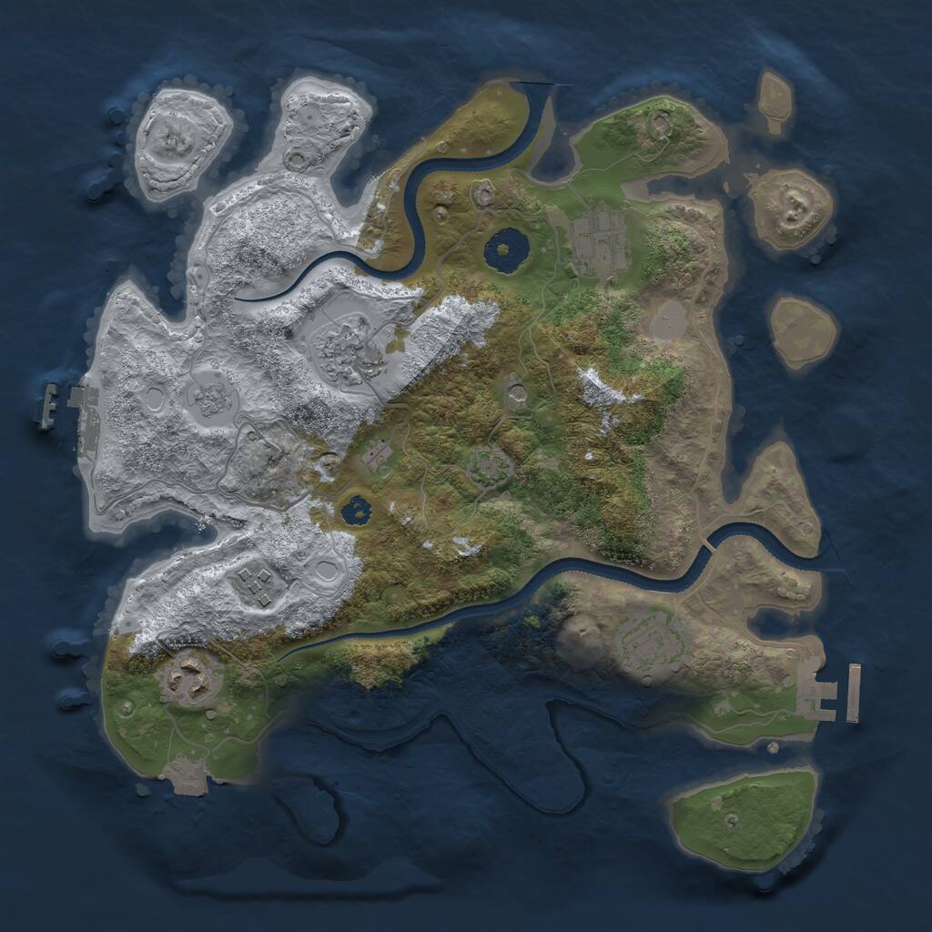 Rust Map: Procedural Map, Size: 3200, Seed: 4582, 11 Monuments