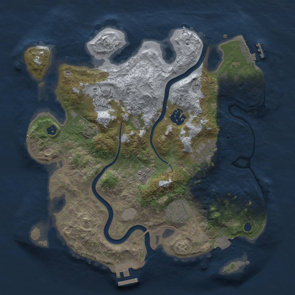 Rust Map: Procedural Map, Size: 3000, Seed: 4301985, 10 Monuments