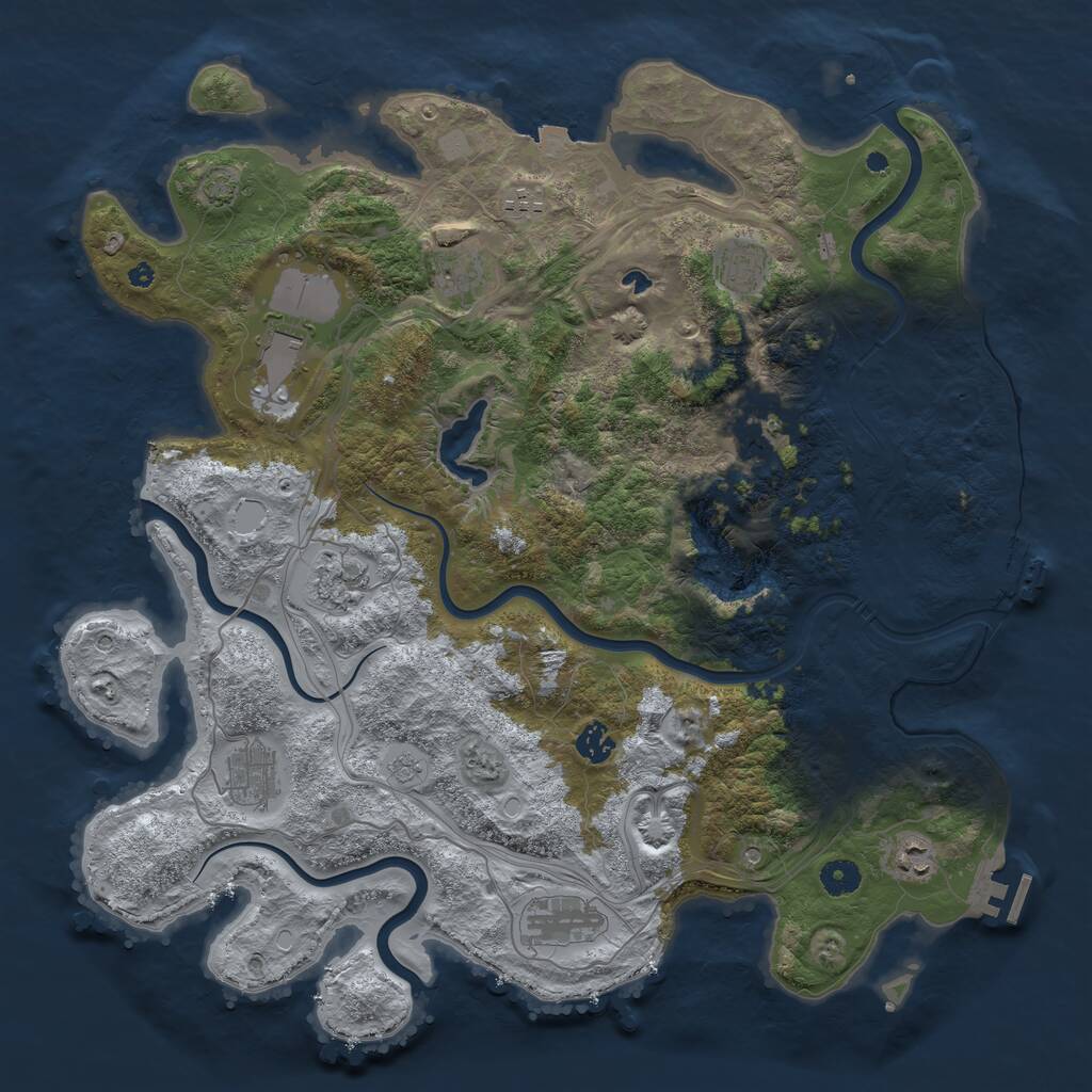 Rust Map: Procedural Map, Size: 4300, Seed: 222508, 16 Monuments