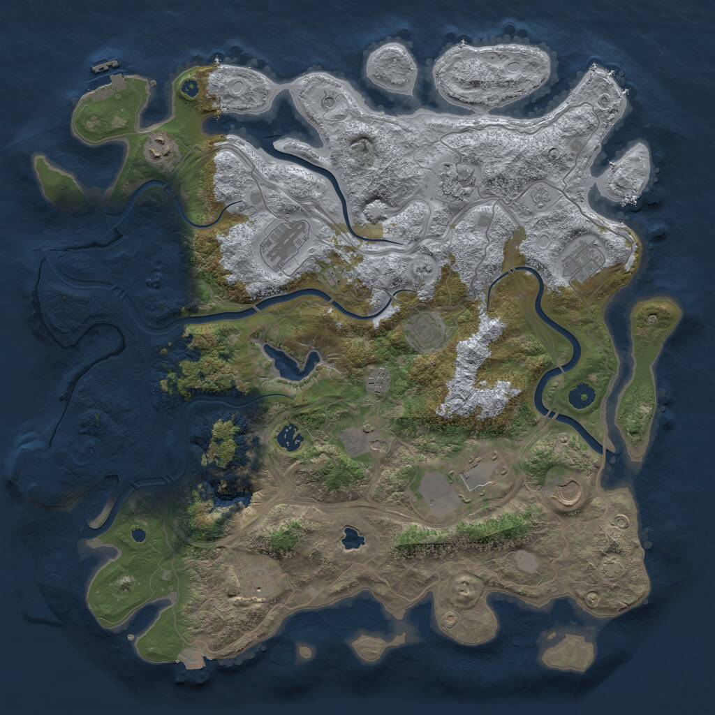 Rust Map: Procedural Map, Size: 4250, Seed: 94324243, 17 Monuments
