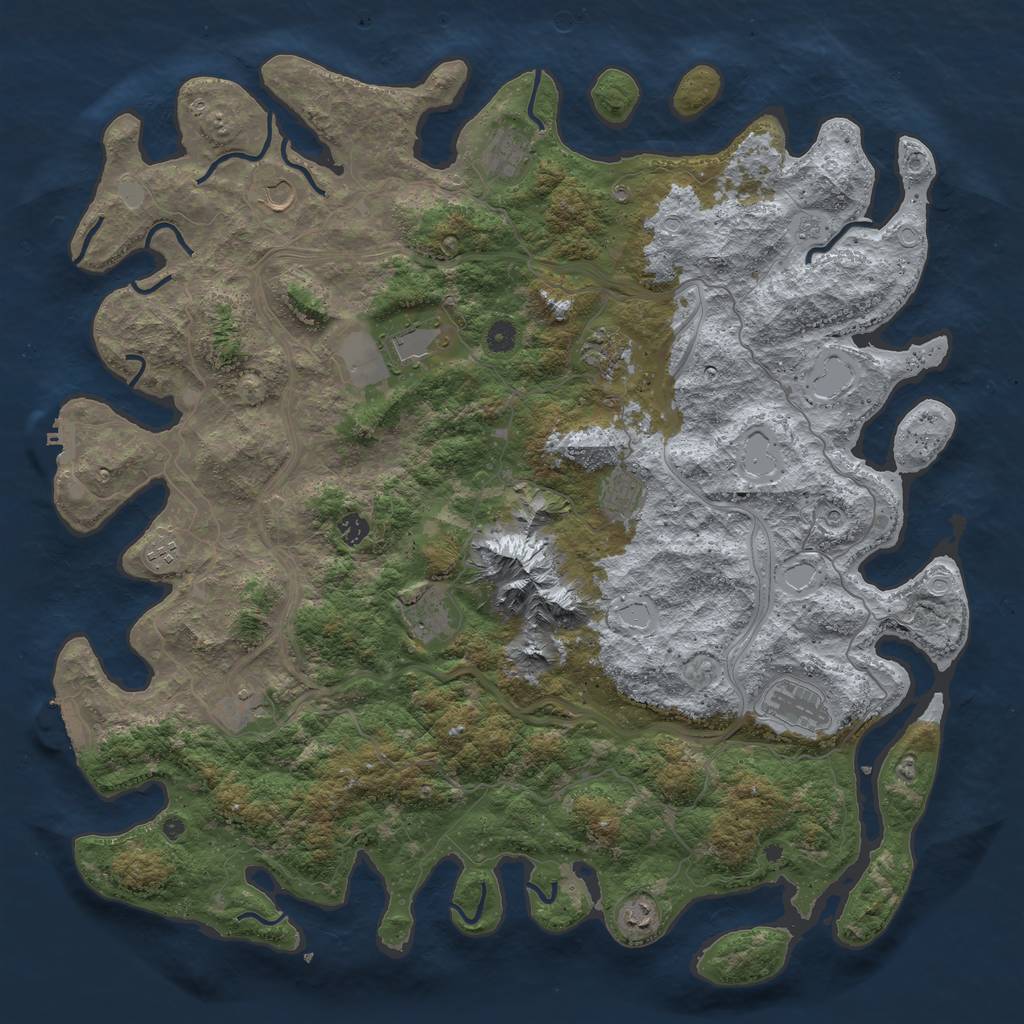 Rust Map: Procedural Map, Size: 5000, Seed: 59647, 18 Monuments