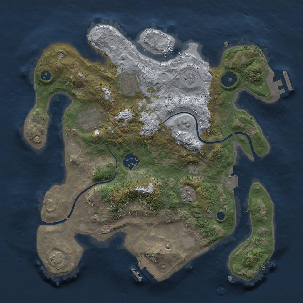 Rust Map: Procedural Map, Size: 3000, Seed: 880747059, 9 Monuments