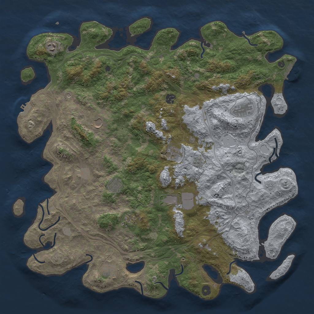 Rust Map: Procedural Map, Size: 4800, Seed: 1656122249, 18 Monuments