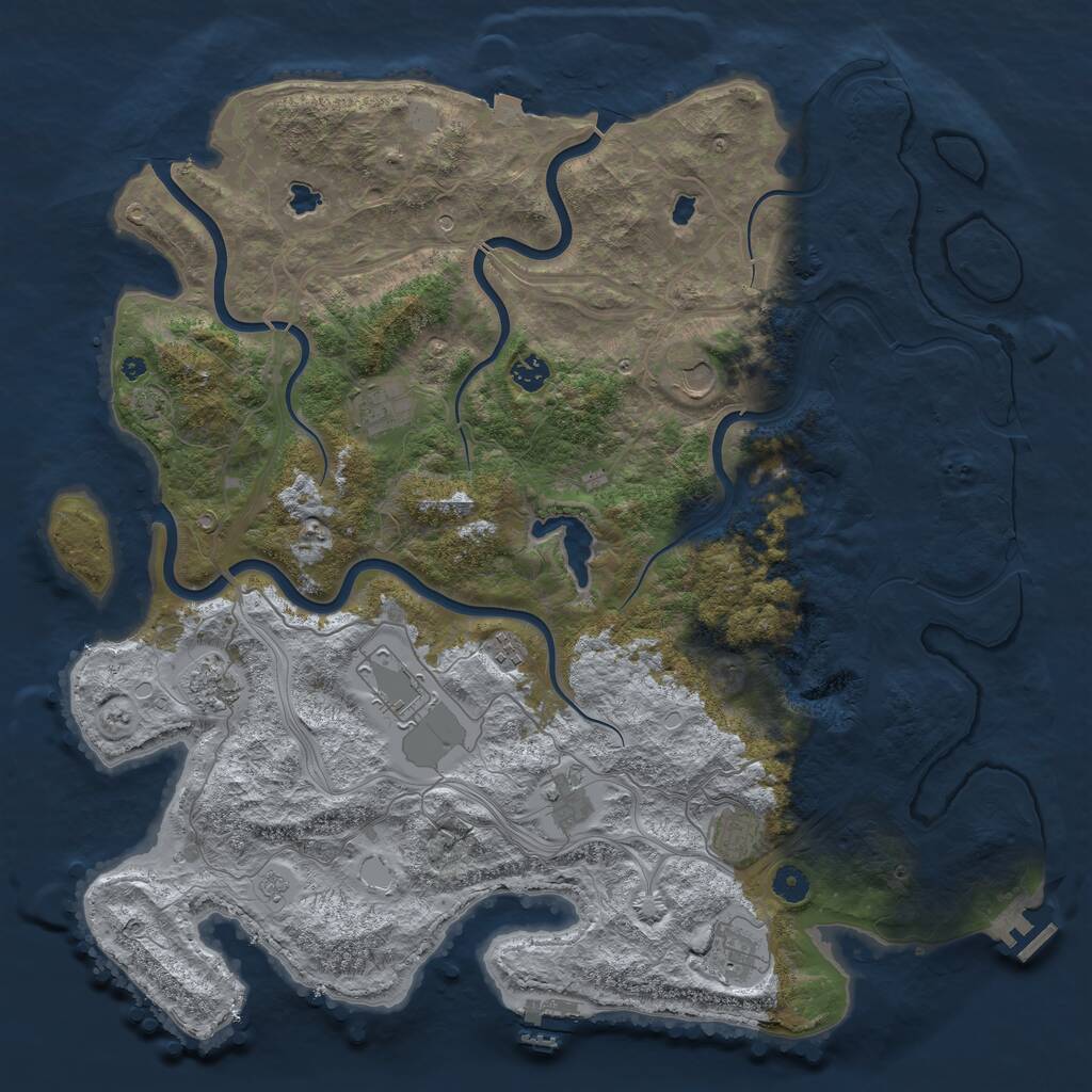Rust Map: Procedural Map, Size: 4567, Seed: 2147483647, 15 Monuments