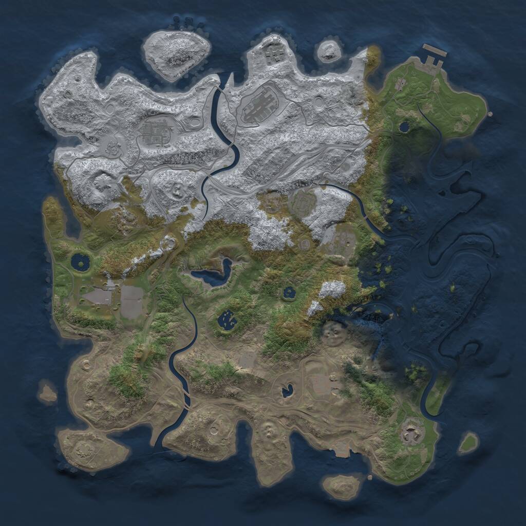 Rust Map: Procedural Map, Size: 4250, Seed: 64564, 15 Monuments