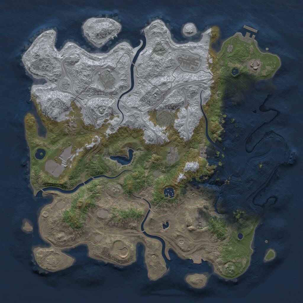 Rust Map: Procedural Map, Size: 4250, Seed: 64564, 17 Monuments