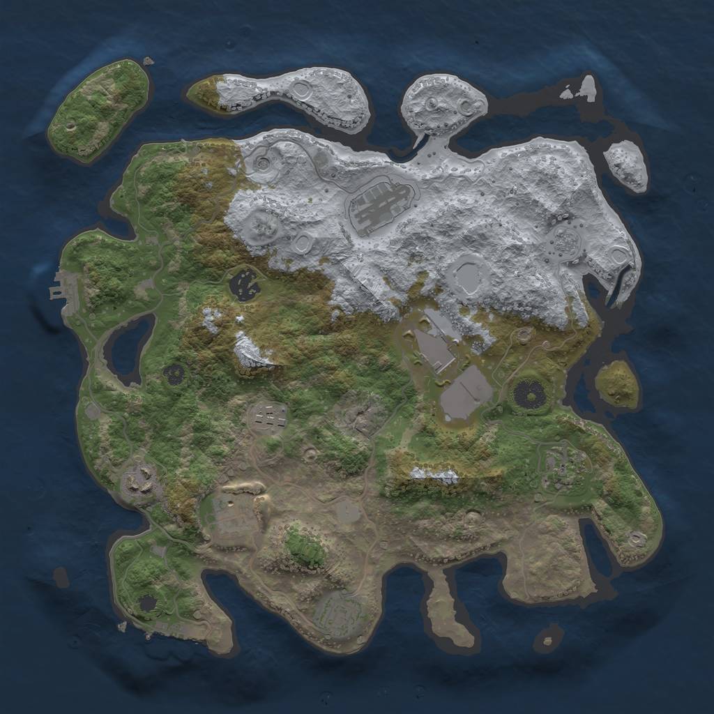 Rust Map: Procedural Map, Size: 3500, Seed: 1501540767, 15 Monuments