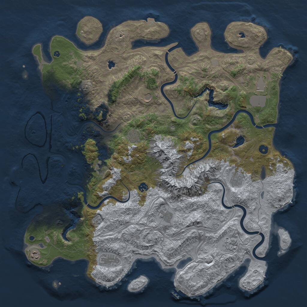 Rust Map: Procedural Map, Size: 5000, Seed: 80395946, 17 Monuments