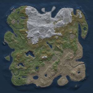 Thumbnail Rust Map: Procedural Map, Size: 4500, Seed: 976, 16 Monuments