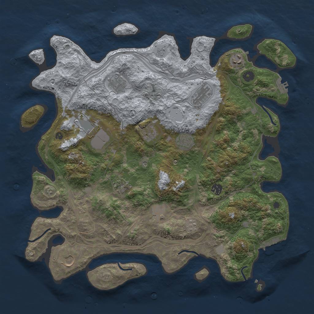 Rust Map: Procedural Map, Size: 4250, Seed: 280847260, 18 Monuments