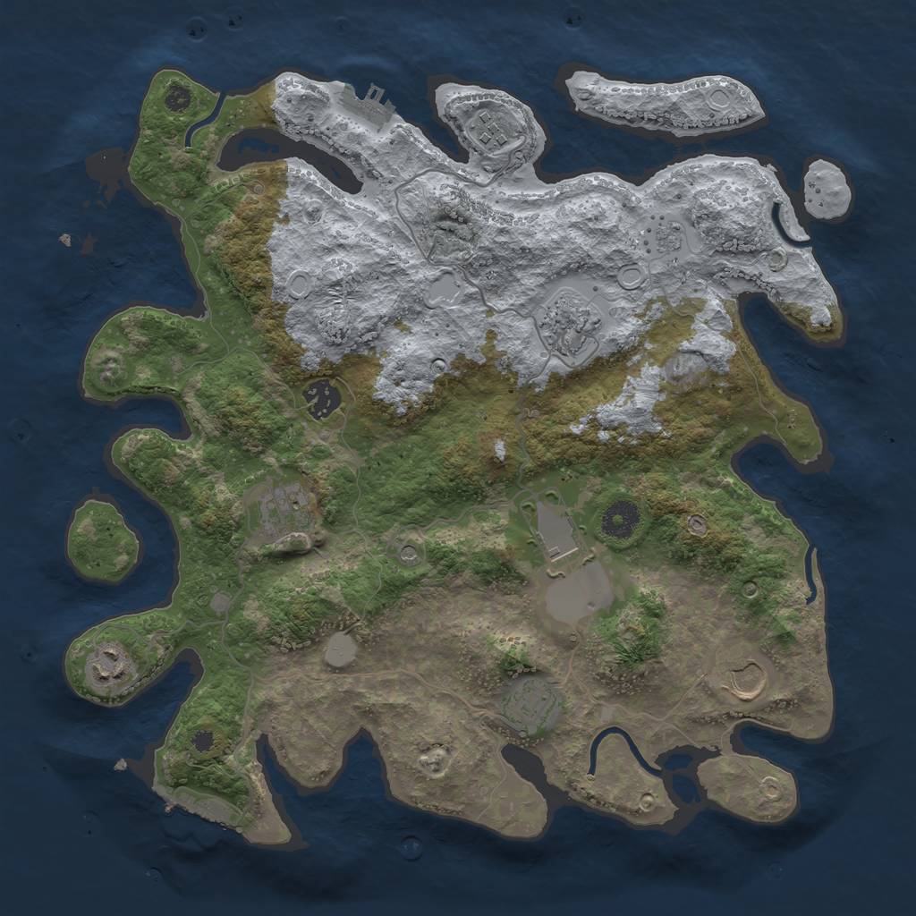Rust Map: Procedural Map, Size: 3650, Seed: 4673265, 15 Monuments