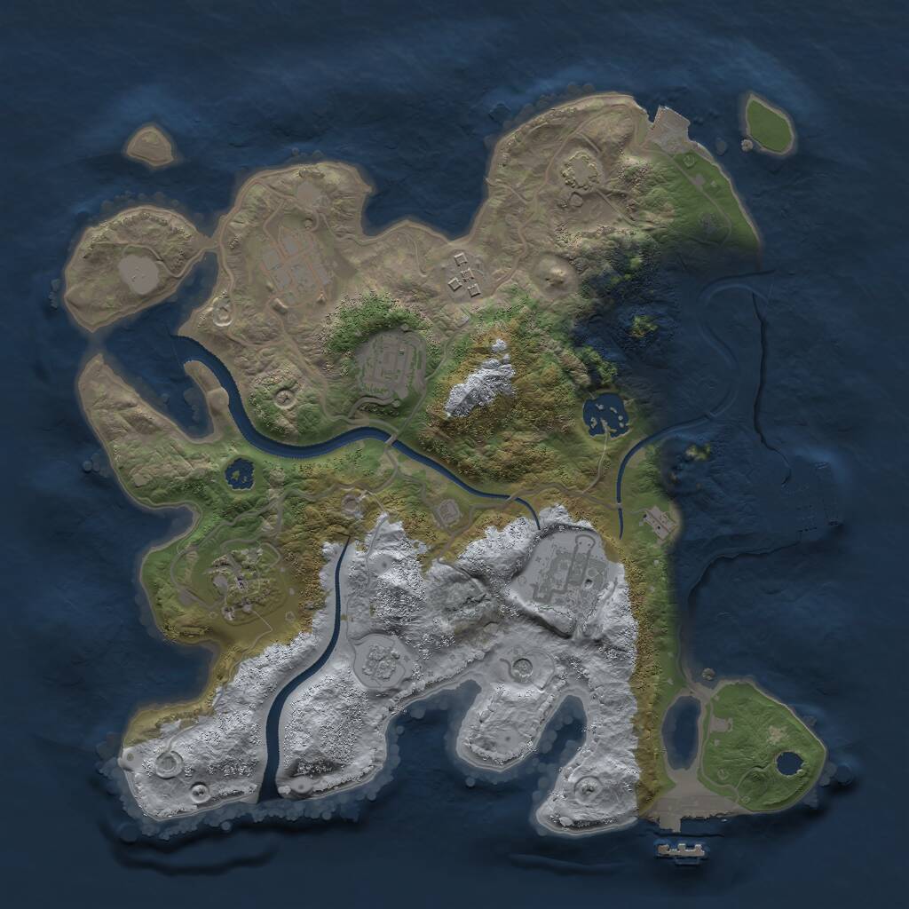 Rust Map: Procedural Map, Size: 3000, Seed: 380436297, 12 Monuments