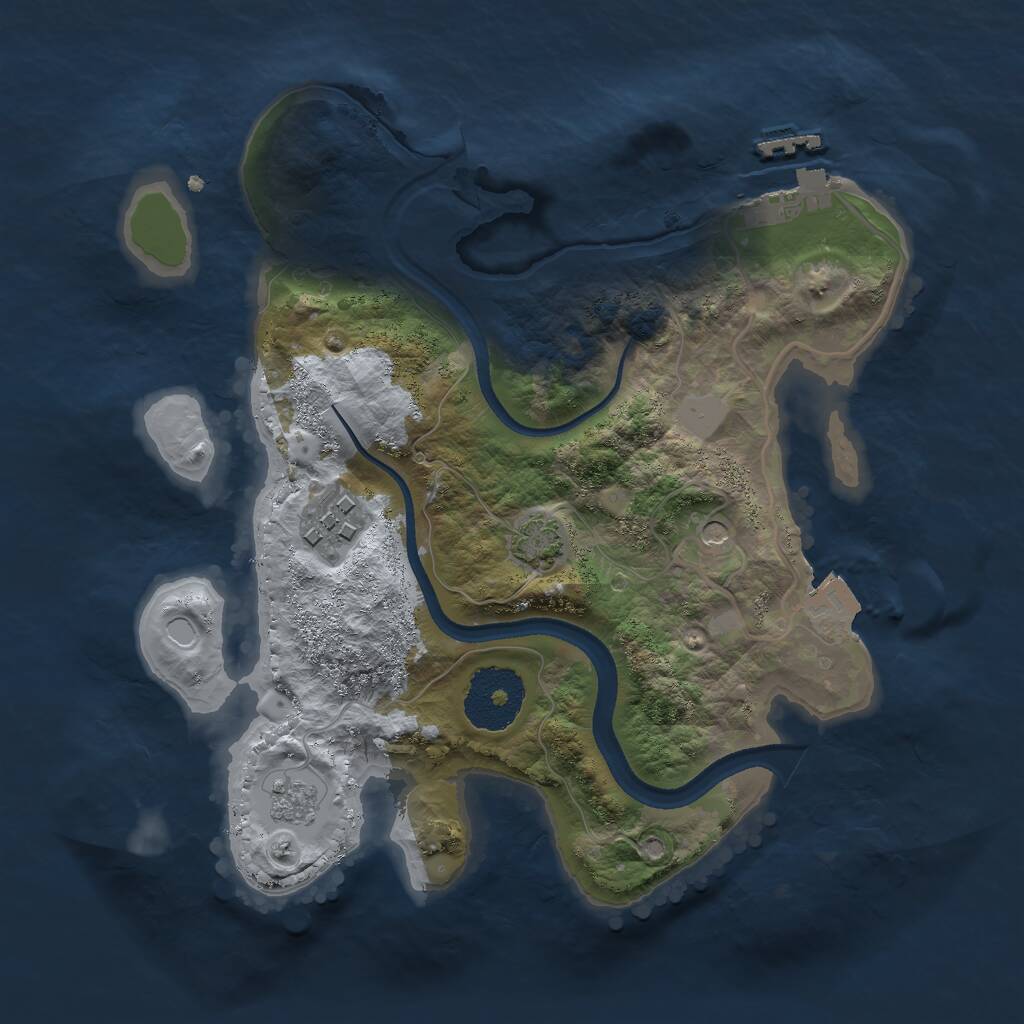 Rust Map: Procedural Map, Size: 2500, Seed: 431222, 6 Monuments