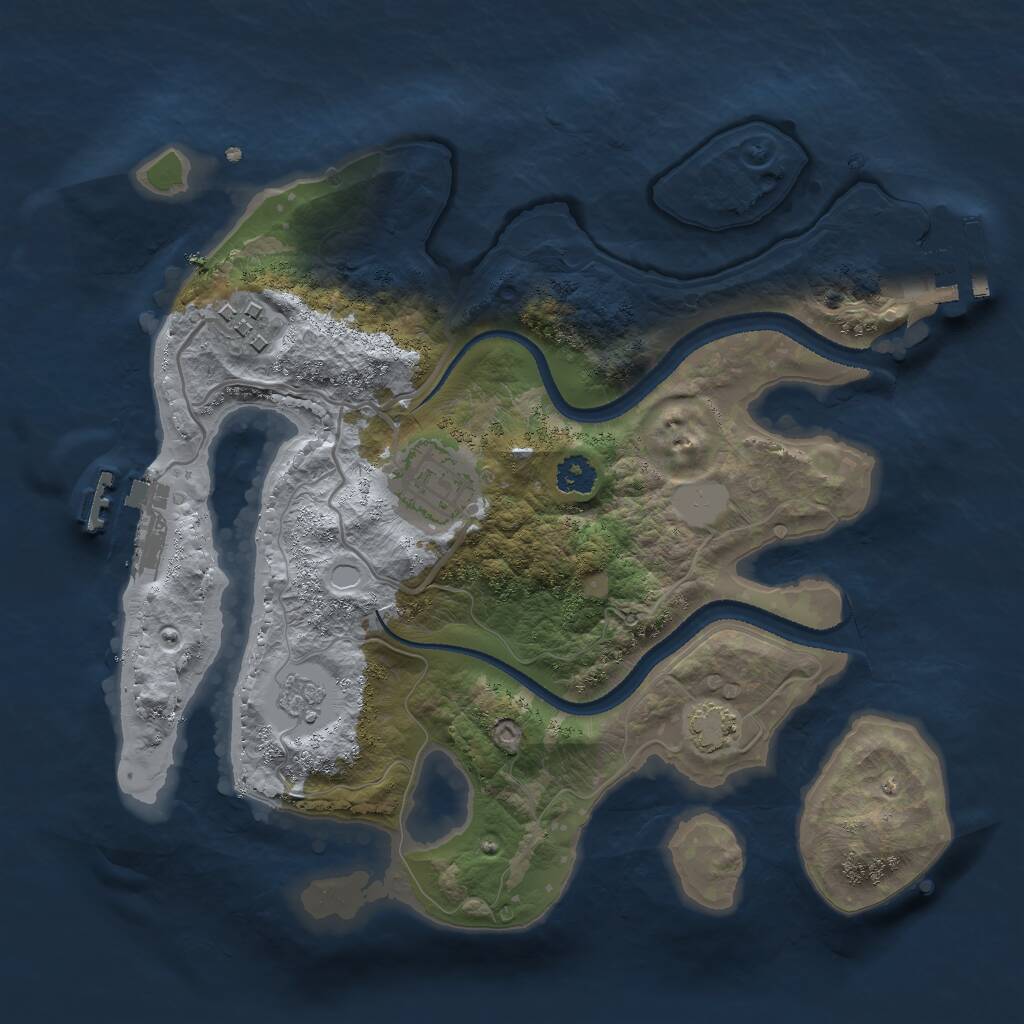 Rust Map: Procedural Map, Size: 2600, Seed: 123412777, 7 Monuments