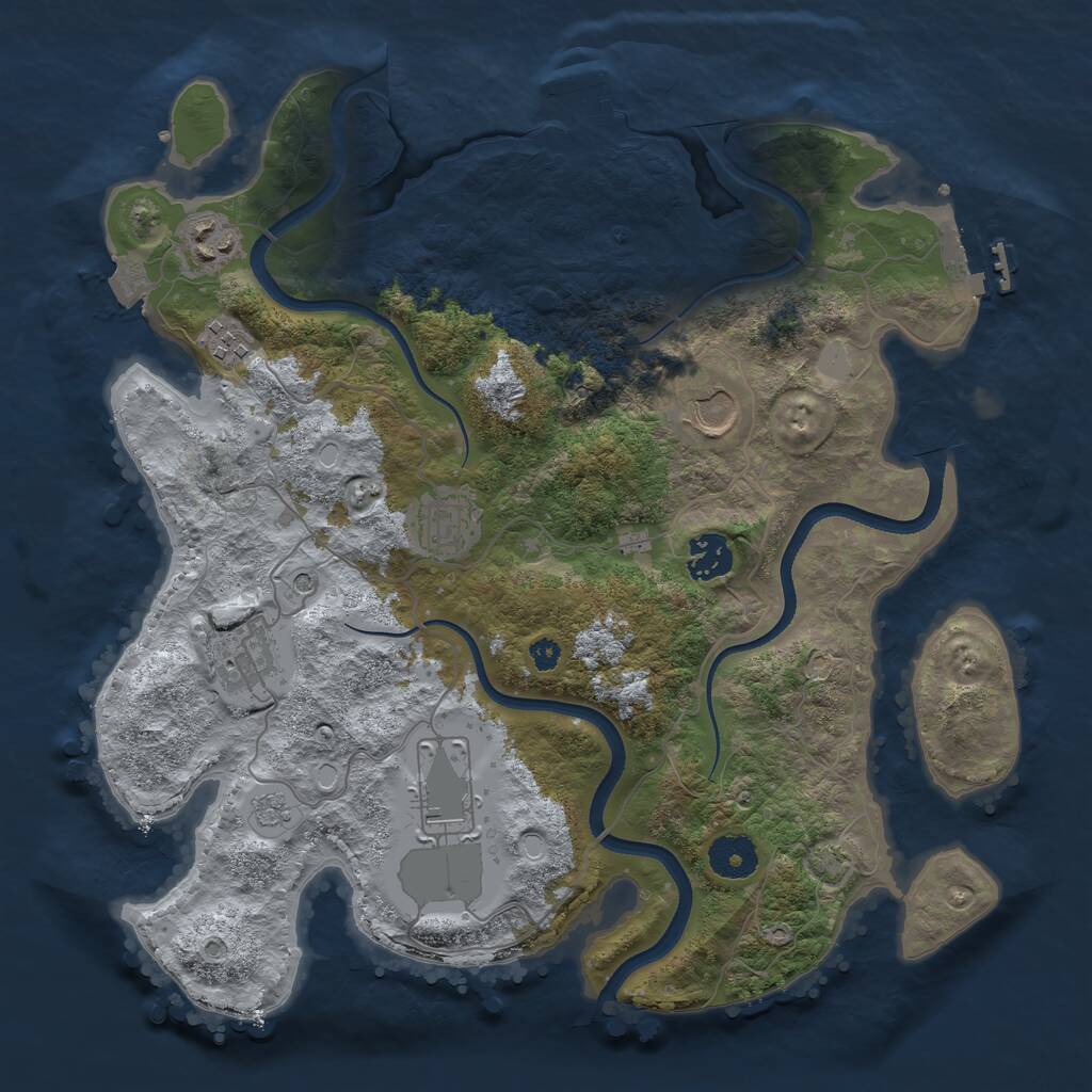 Rust Map: Procedural Map, Size: 3500, Seed: 8589063, 13 Monuments