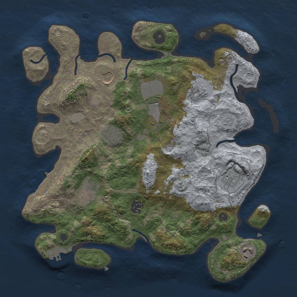 Rust Map: Procedural Map, Size: 3500, Seed: 7547, 15 Monuments