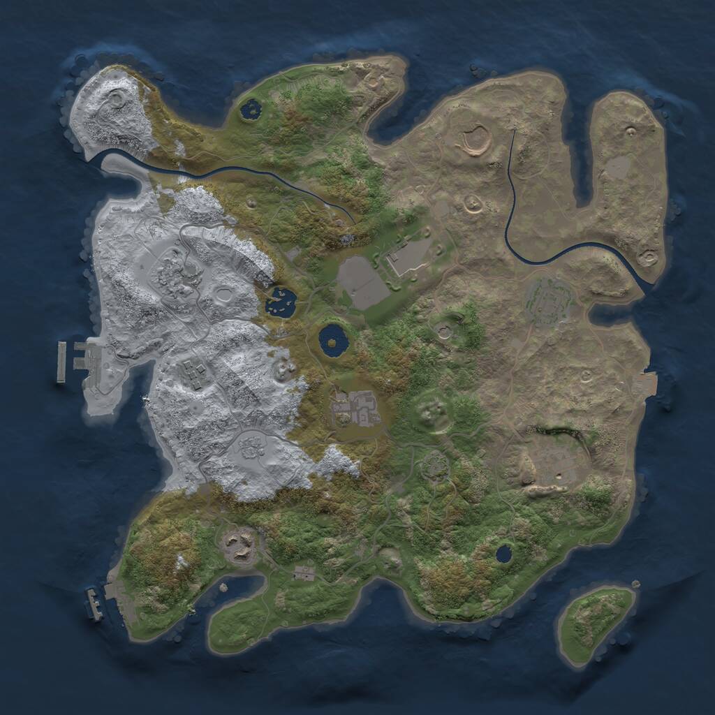 Rust Map: Procedural Map, Size: 3500, Seed: 1688591946, 15 Monuments