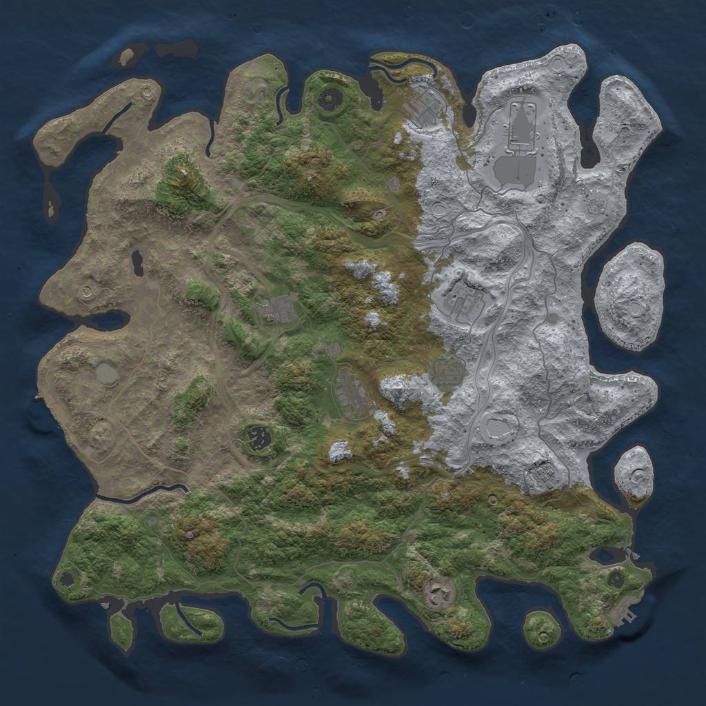 Rust Map: Procedural Map, Size: 4500, Seed: 19962026, 16 Monuments