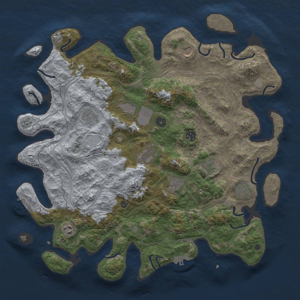 Rust Map: Procedural Map, Size: 4300, Seed: 1672, 17 Monuments