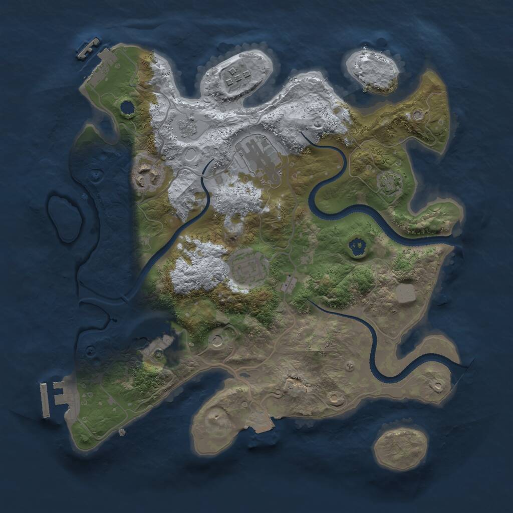 Rust Map: Procedural Map, Size: 3000, Seed: 823940886, 11 Monuments
