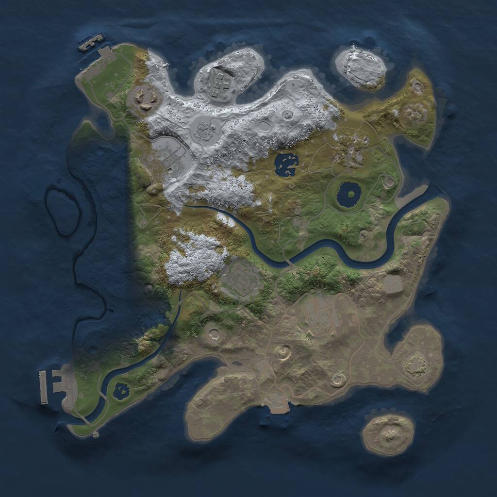Rust Map: Procedural Map, Size: 3000, Seed: 823940886, 13 Monuments