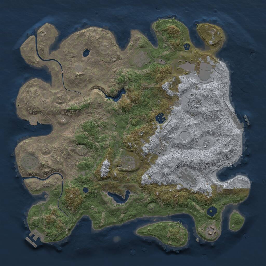 Rust Map: Procedural Map, Size: 4000, Seed: 2937013, 15 Monuments