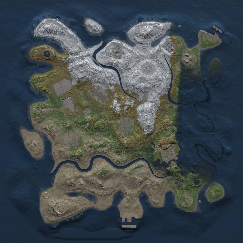 Rust Map: Procedural Map, Size: 3500, Seed: 41007024, 13 Monuments