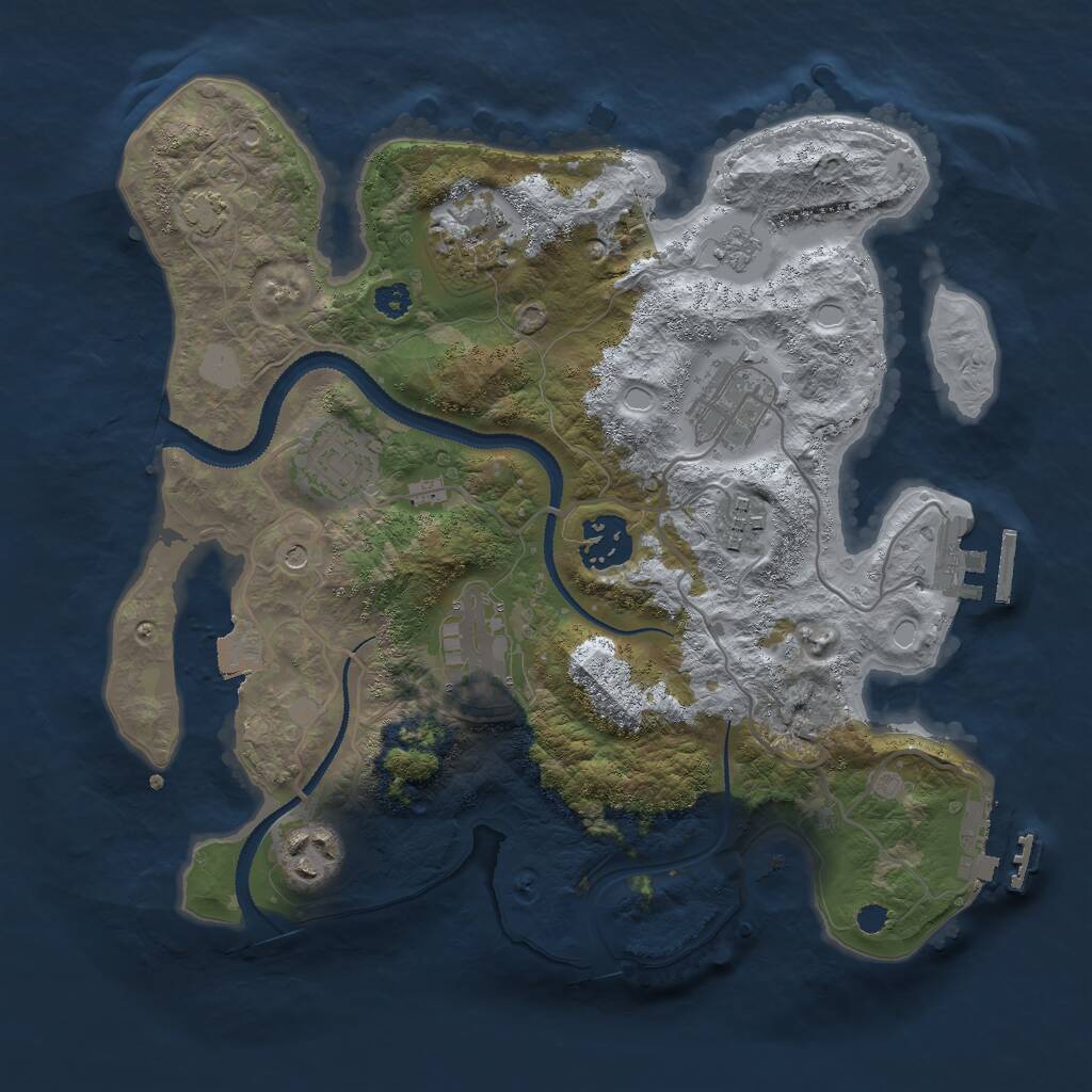 Rust Map: Procedural Map, Size: 3000, Seed: 960699555, 13 Monuments