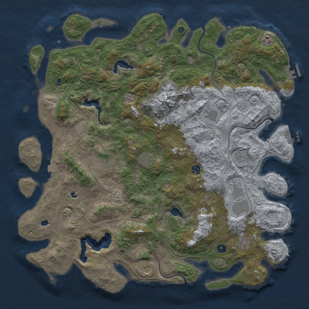 Rust Map: Procedural Map, Size: 5000, Seed: 214748364, 17 Monuments