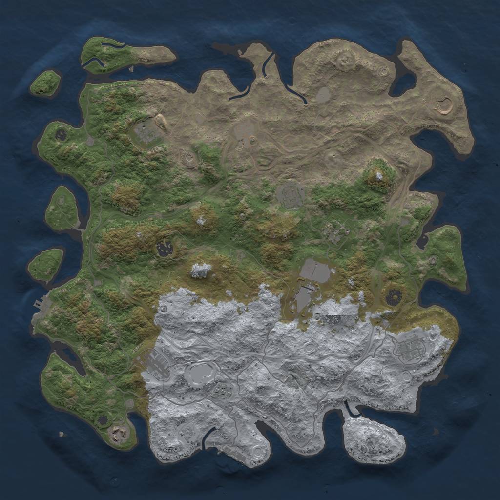 Rust Map: Procedural Map, Size: 4500, Seed: 87441905, 18 Monuments