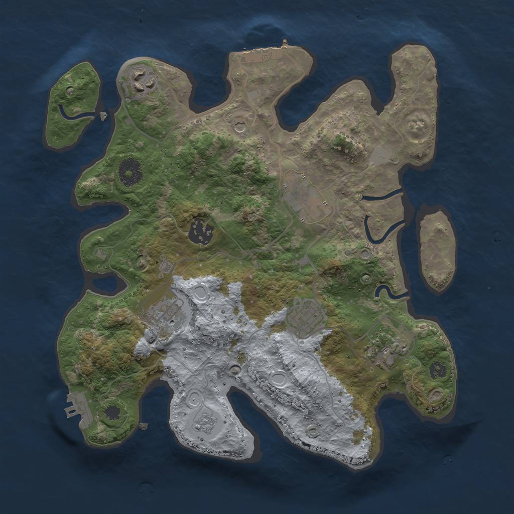 Rust Map: Procedural Map, Size: 3000, Seed: 1799497548, 13 Monuments