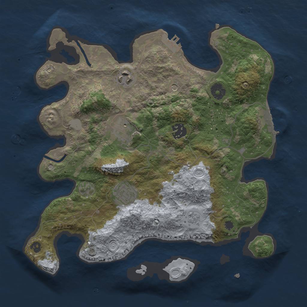 Rust Map: Procedural Map, Size: 3000, Seed: 7209416, 11 Monuments