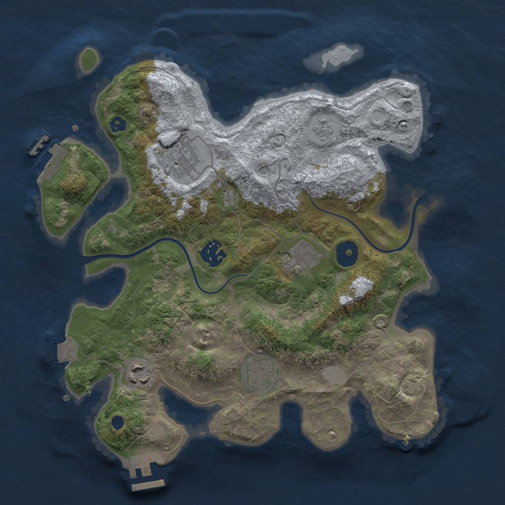 Rust Map: Procedural Map, Size: 3100, Seed: 2147483645, 11 Monuments