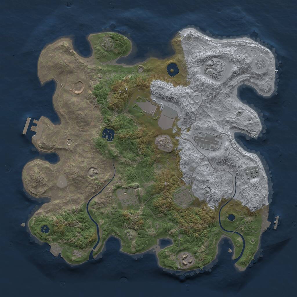 Rust Map: Procedural Map, Size: 3500, Seed: 242467, 15 Monuments
