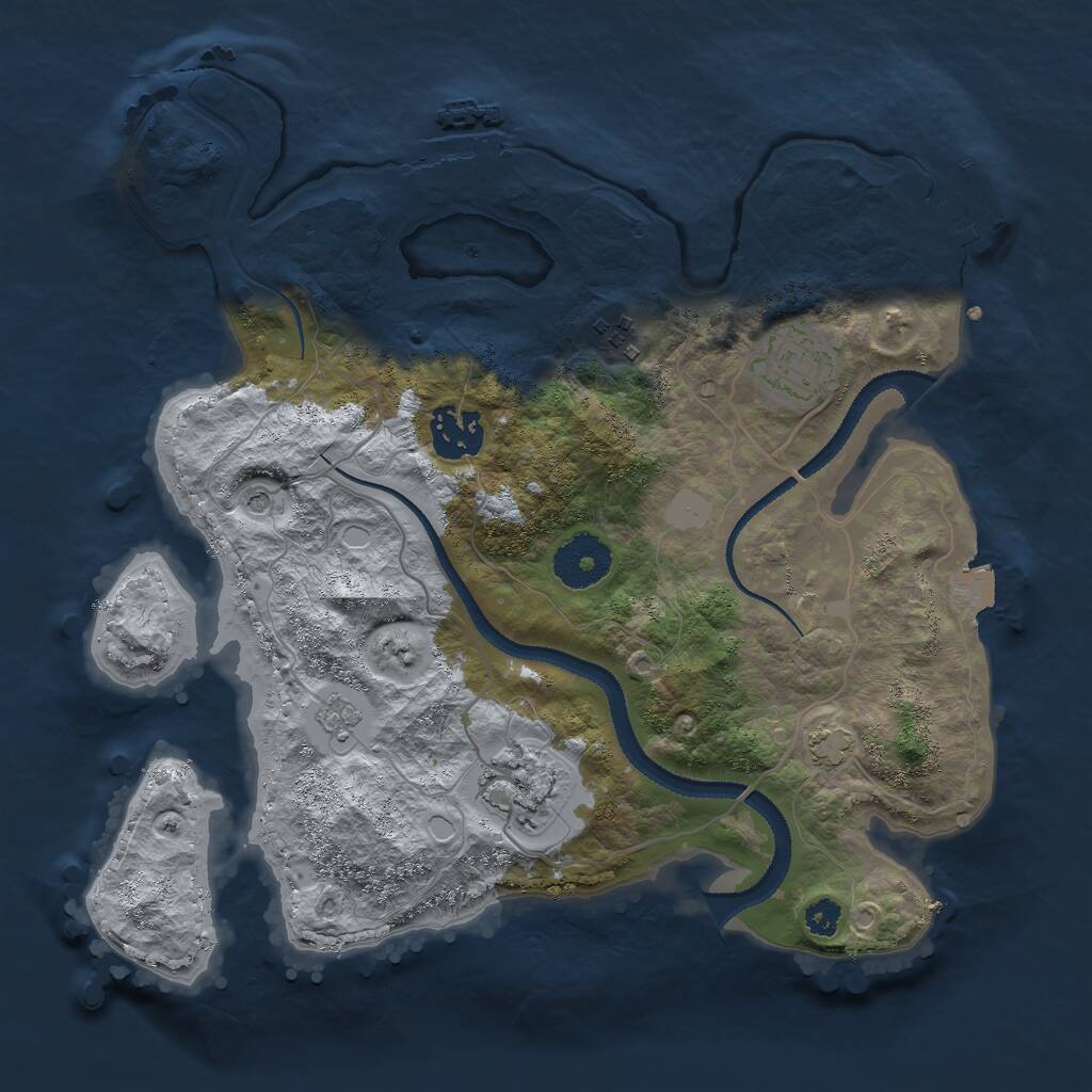 Rust Map: Procedural Map, Size: 3000, Seed: 267456, 10 Monuments