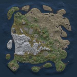 Thumbnail Rust Map: Procedural Map, Size: 3750, Seed: 1034737721, 17 Monuments