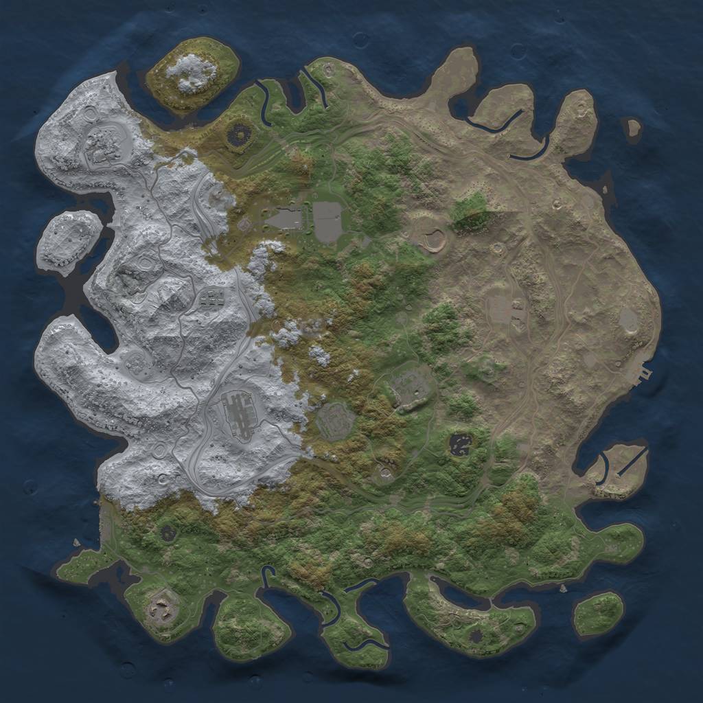 Rust Map: Procedural Map, Size: 4500, Seed: 3022023, 17 Monuments