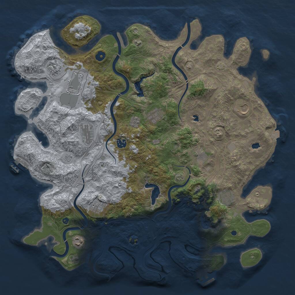 Rust Map: Procedural Map, Size: 4500, Seed: 3022023, 17 Monuments