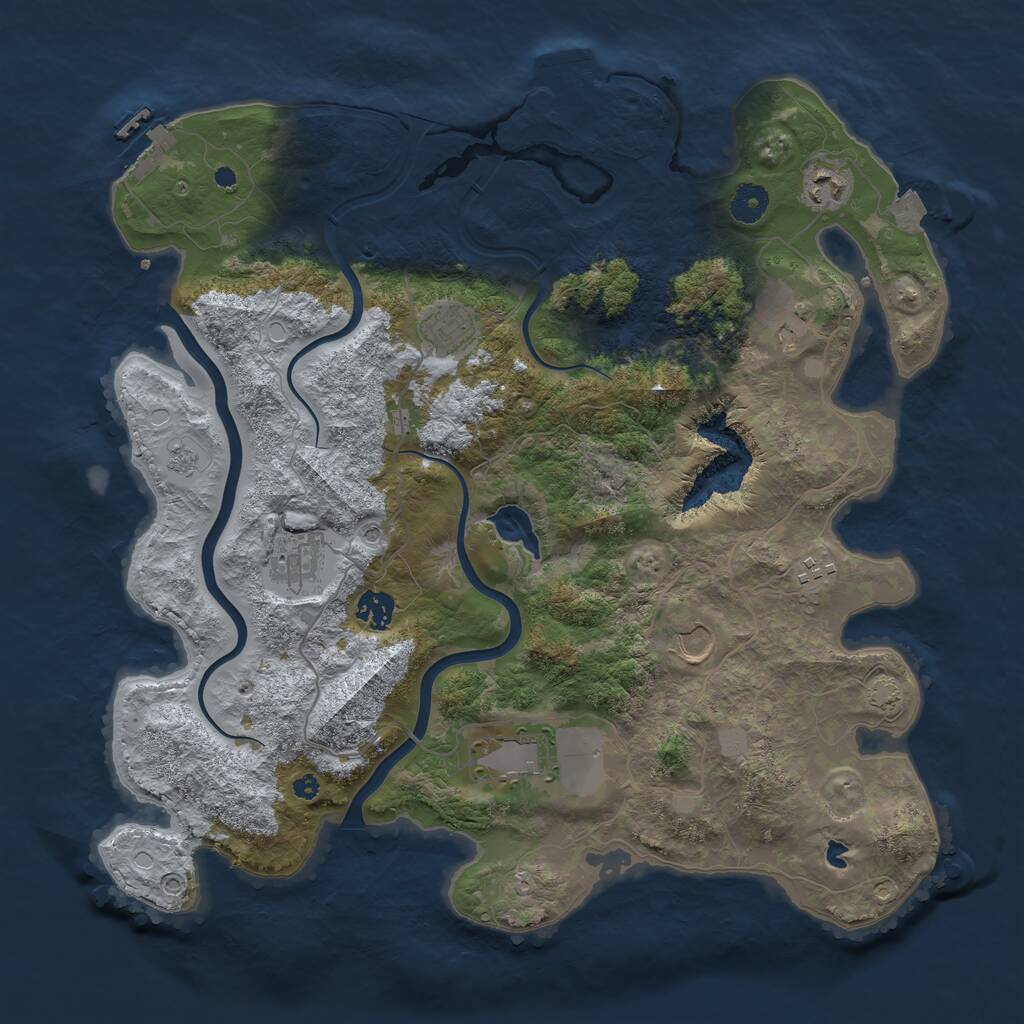 Rust Map: Procedural Map, Size: 4000, Seed: 7074925, 14 Monuments