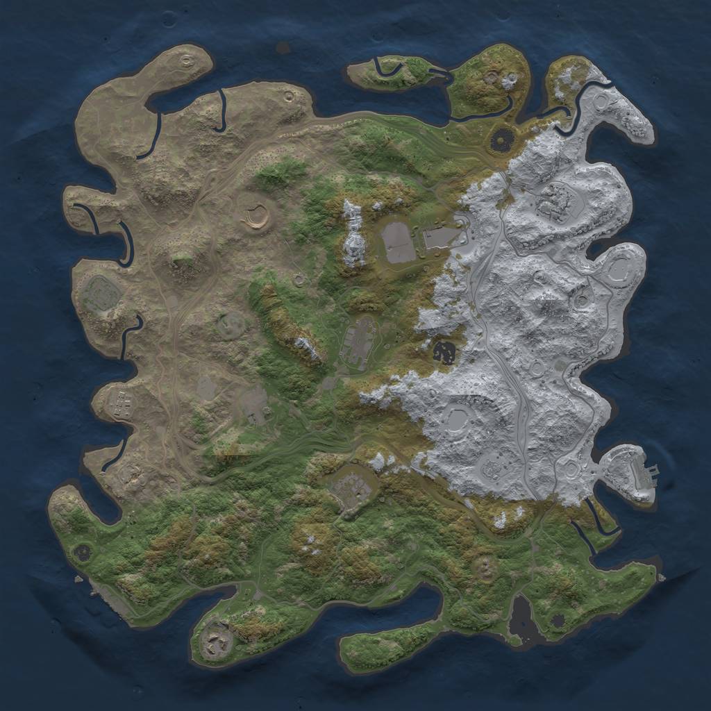 Rust Map: Procedural Map, Size: 4500, Seed: 230202, 17 Monuments
