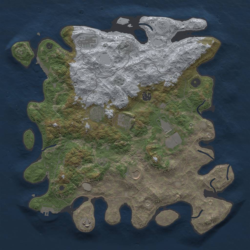 Rust Map: Procedural Map, Size: 4000, Seed: 1820963954, 15 Monuments